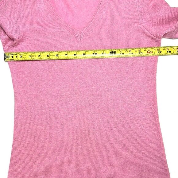 CACHE Cashmere Pink Sweater Pullover V-neck Women’s size S - Picture 9 of 9